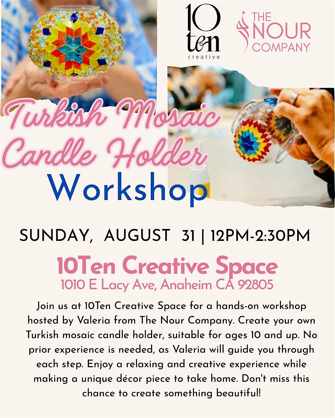 Turkish Mosaic Candle Holder Workshop
