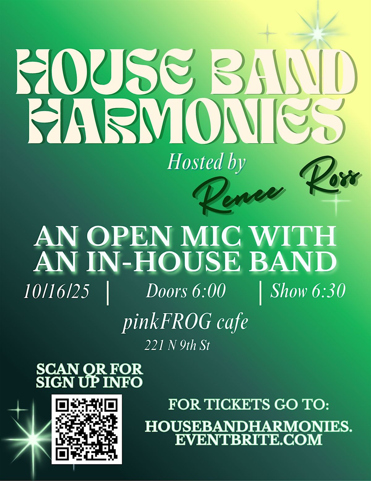 OPEN MIC NIGHT - House Band Harmonies - Open Mic With An In-House Band