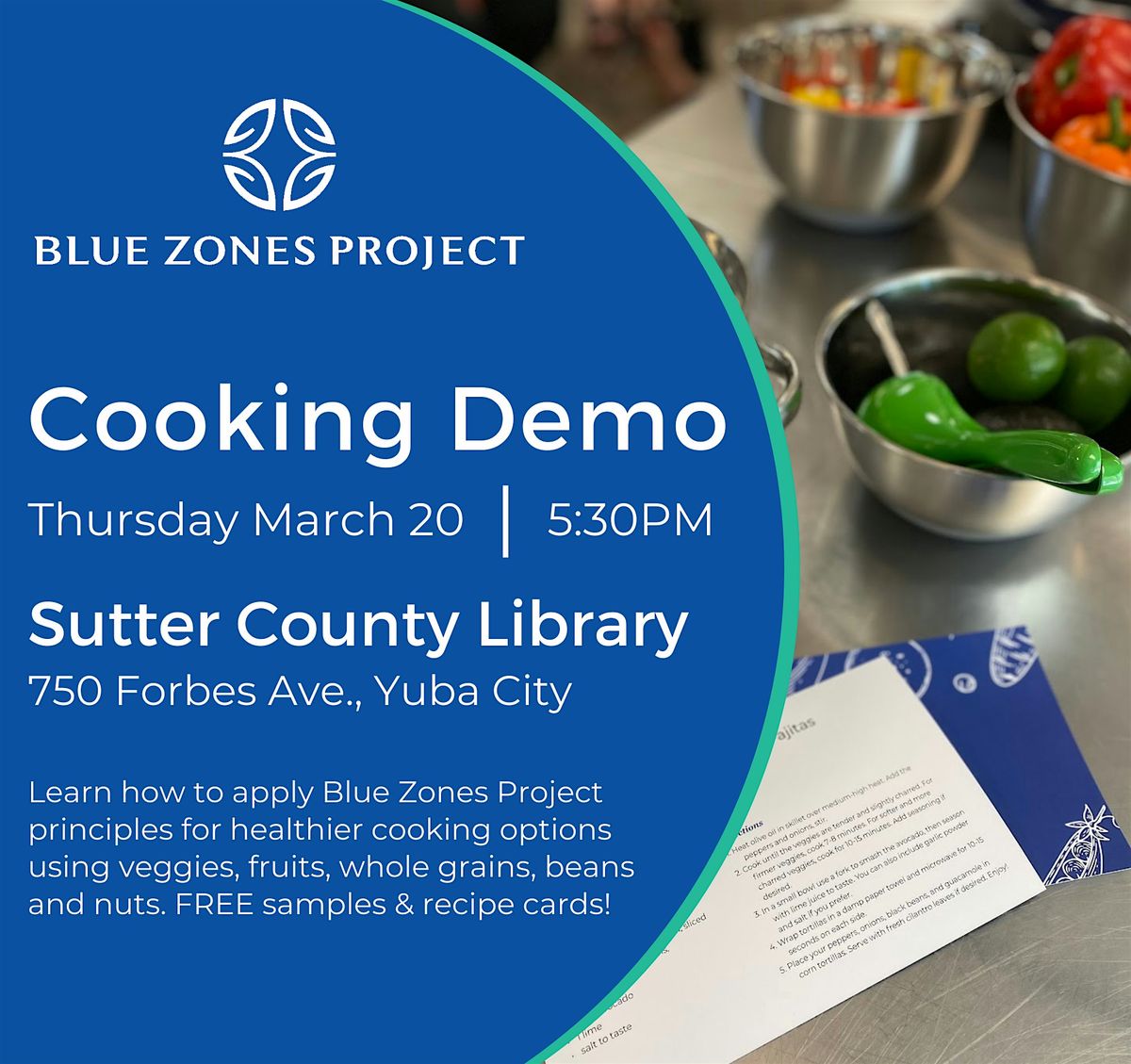 Cooking Demo at Sutter County Library with BZPYS