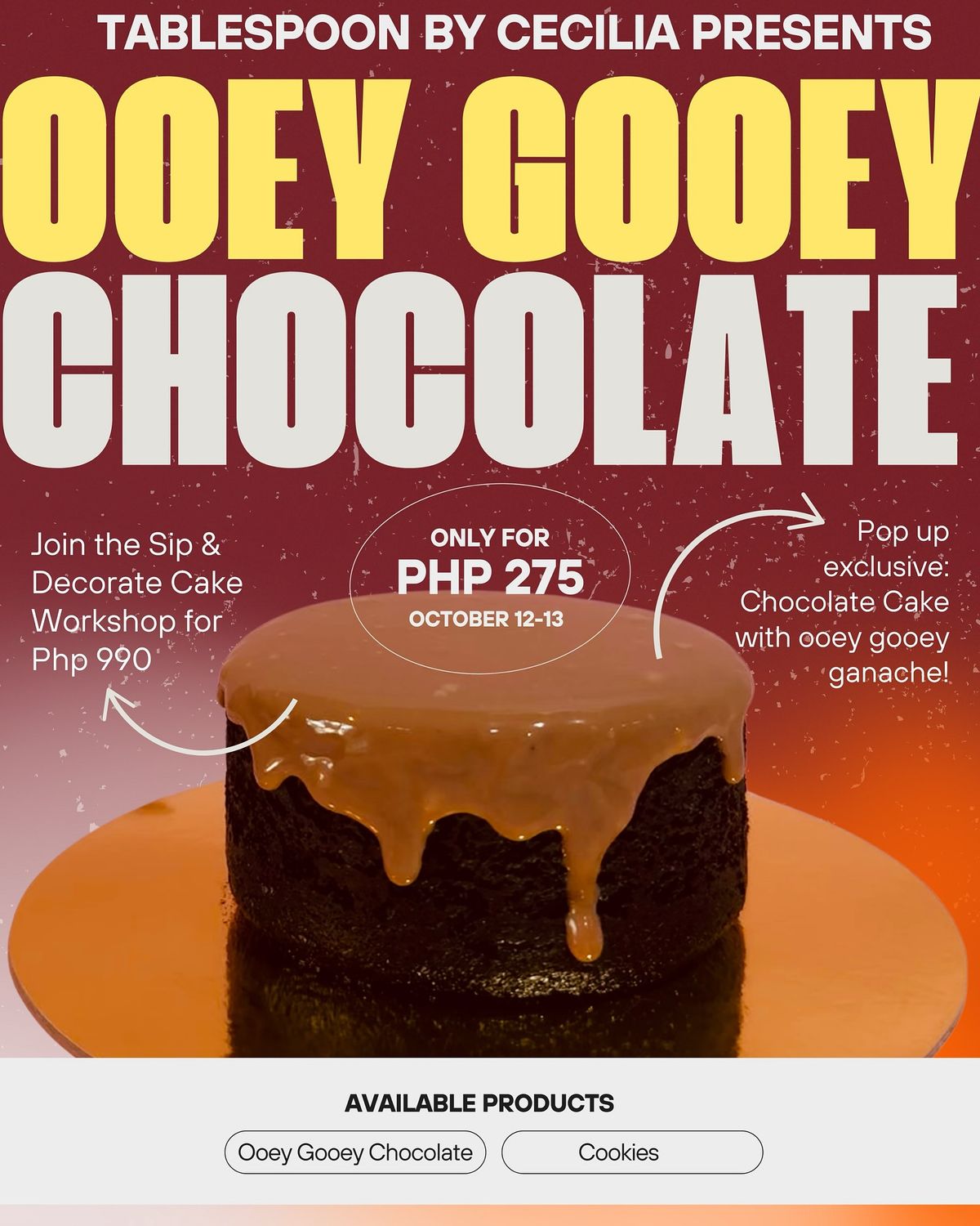 Witness the pop up exclusive ooey gooey chocolate cake