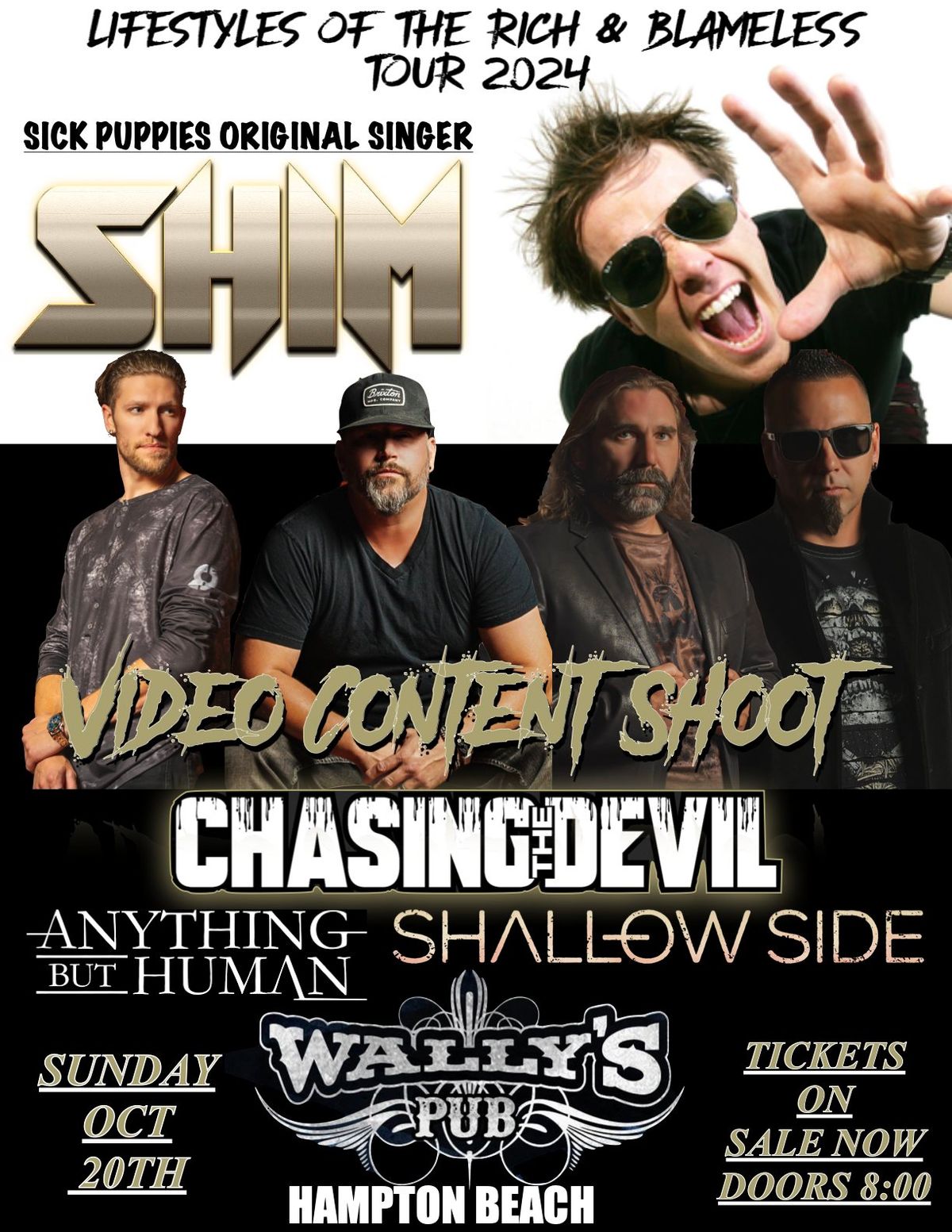 CTD Video Shoot with SHIM (original singer of Sick Puppies) Live at Wallys Hampton Beach NH