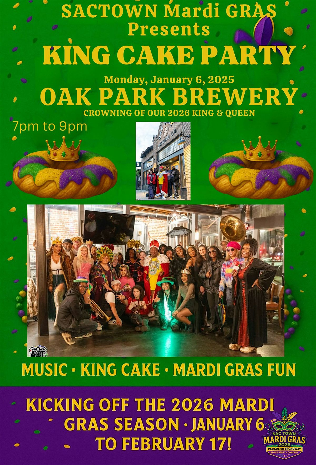 King Cake & Crowning Of The King And Queen Party