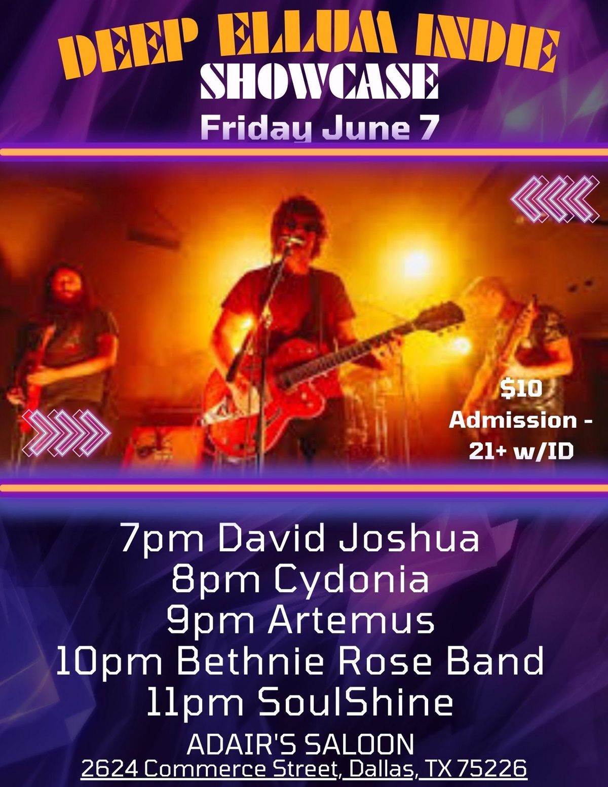 David Joshua\/Cydonia\/Artemus\/Bethnie Rose Band\/SoulShine @ Adair's Saloon, Friday June 7