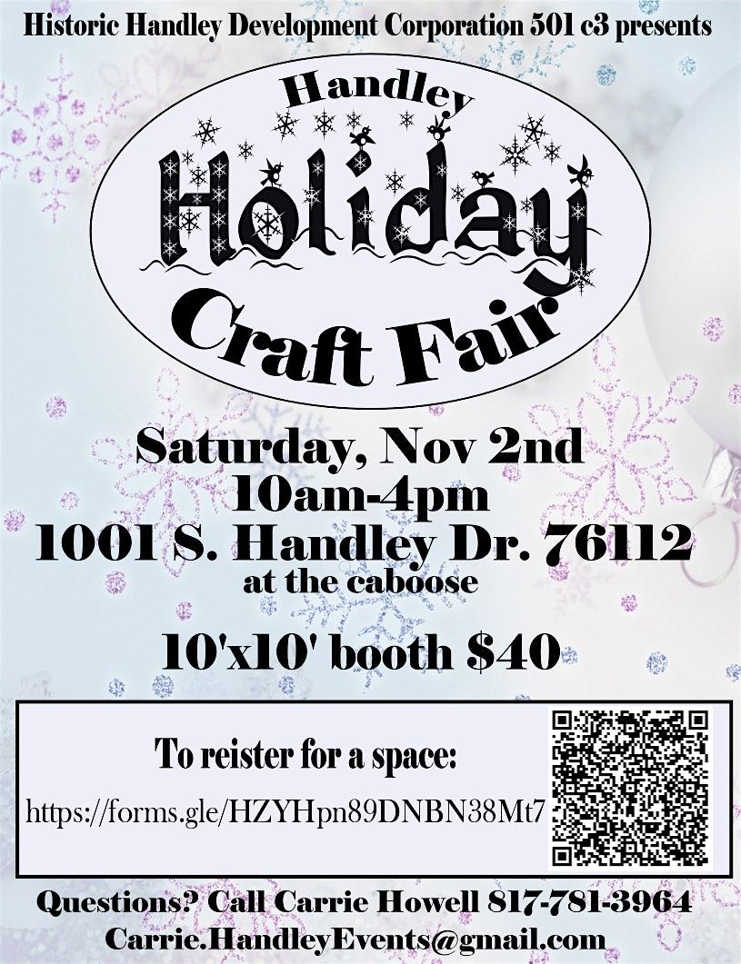 Handley Holiday Craft Fair 2024, 1001 S Handley Dr, Fort Worth, 2