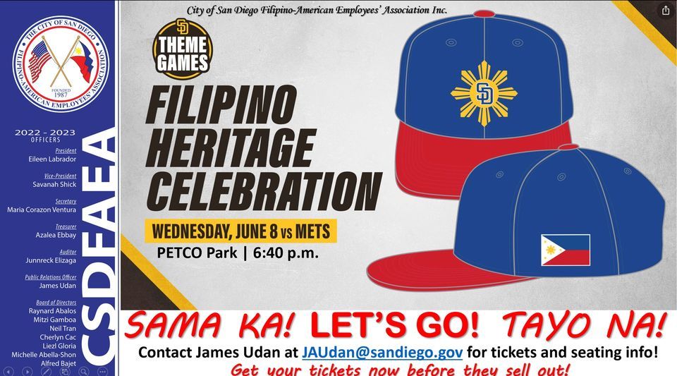 Filipino Heritage Celebration Themed Game - San Diego Padres