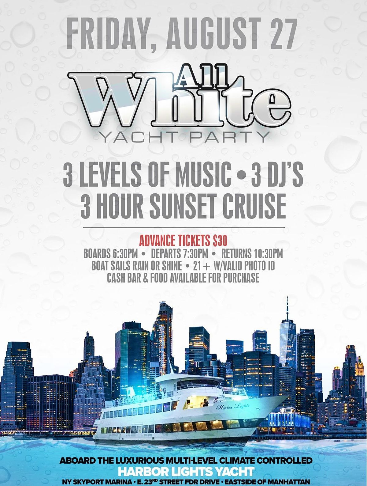 All White Yacht Party Cruise w\/ Jerry Geraldo