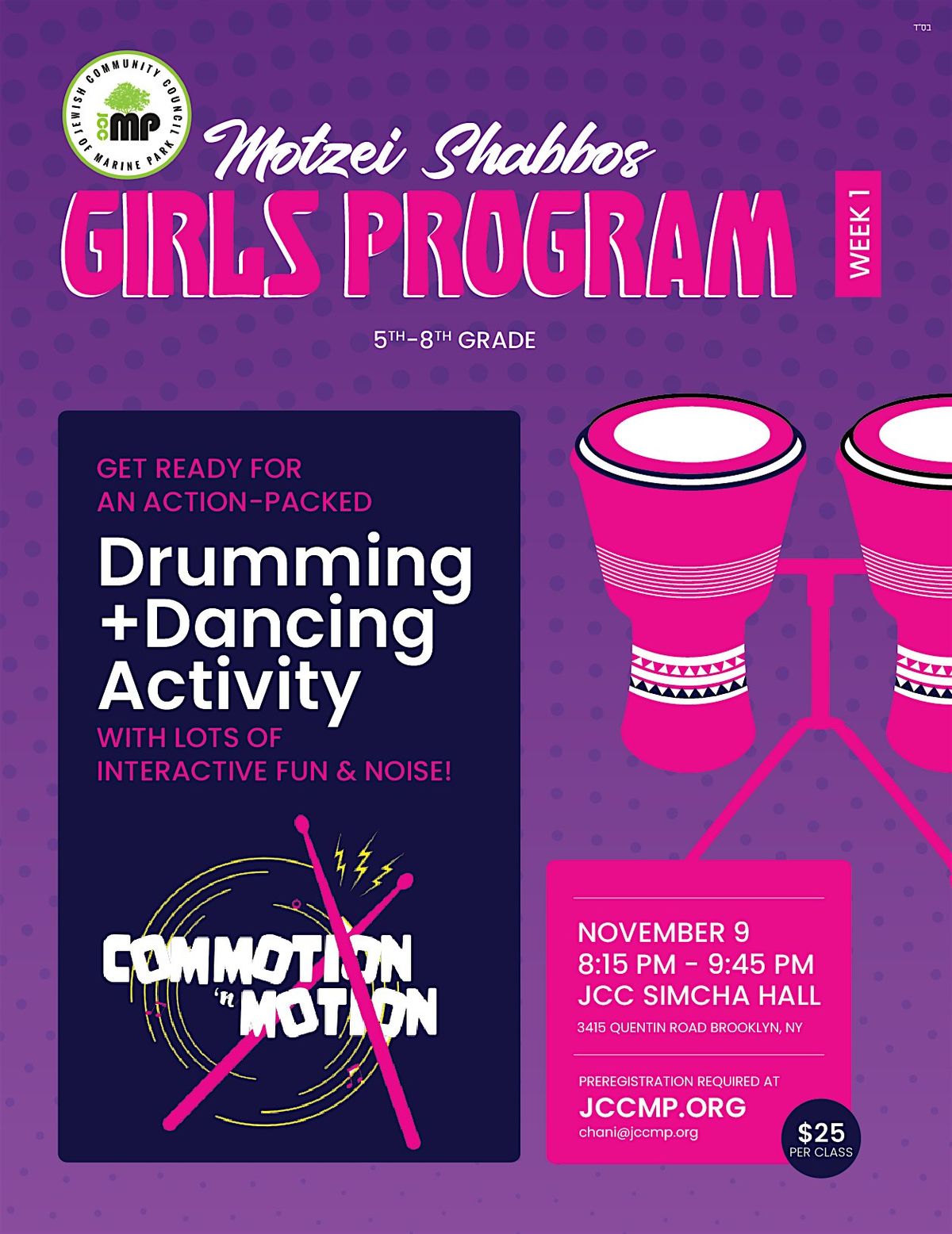 jcc-motzei-shabbos-girls-program-2024-2025-jcc-of-marine-park-simcha