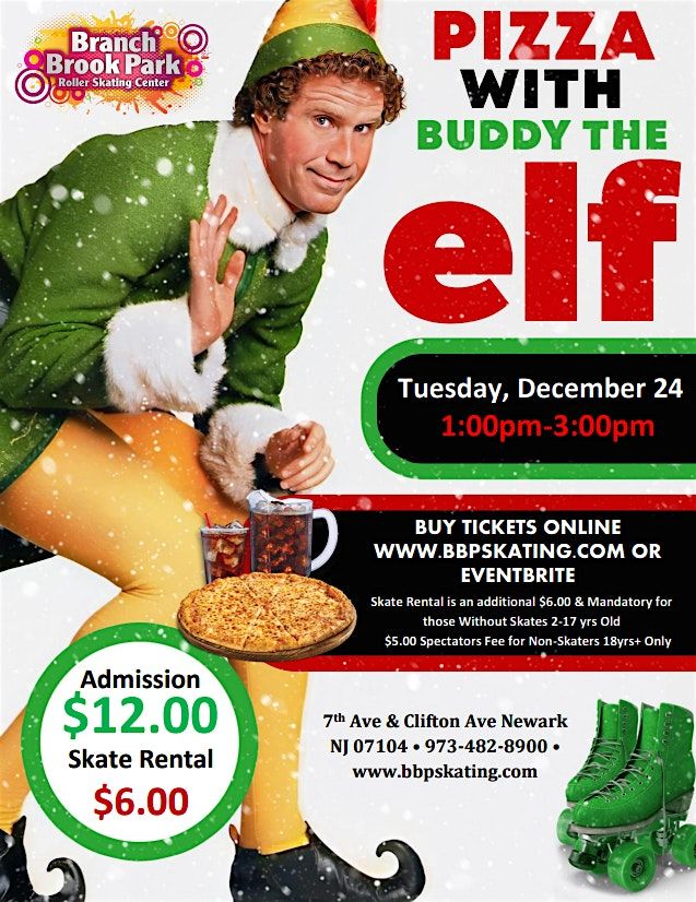 Pizza with Buddy the Elf