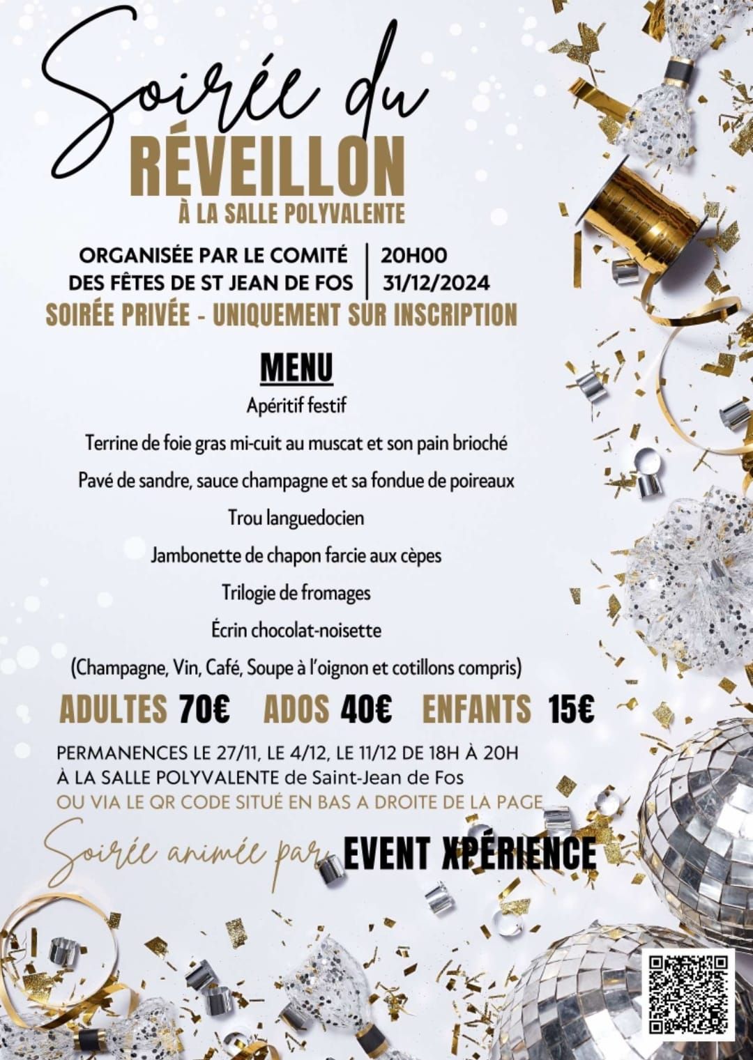 REVEILLON DU 31 DECEMBRE 2024