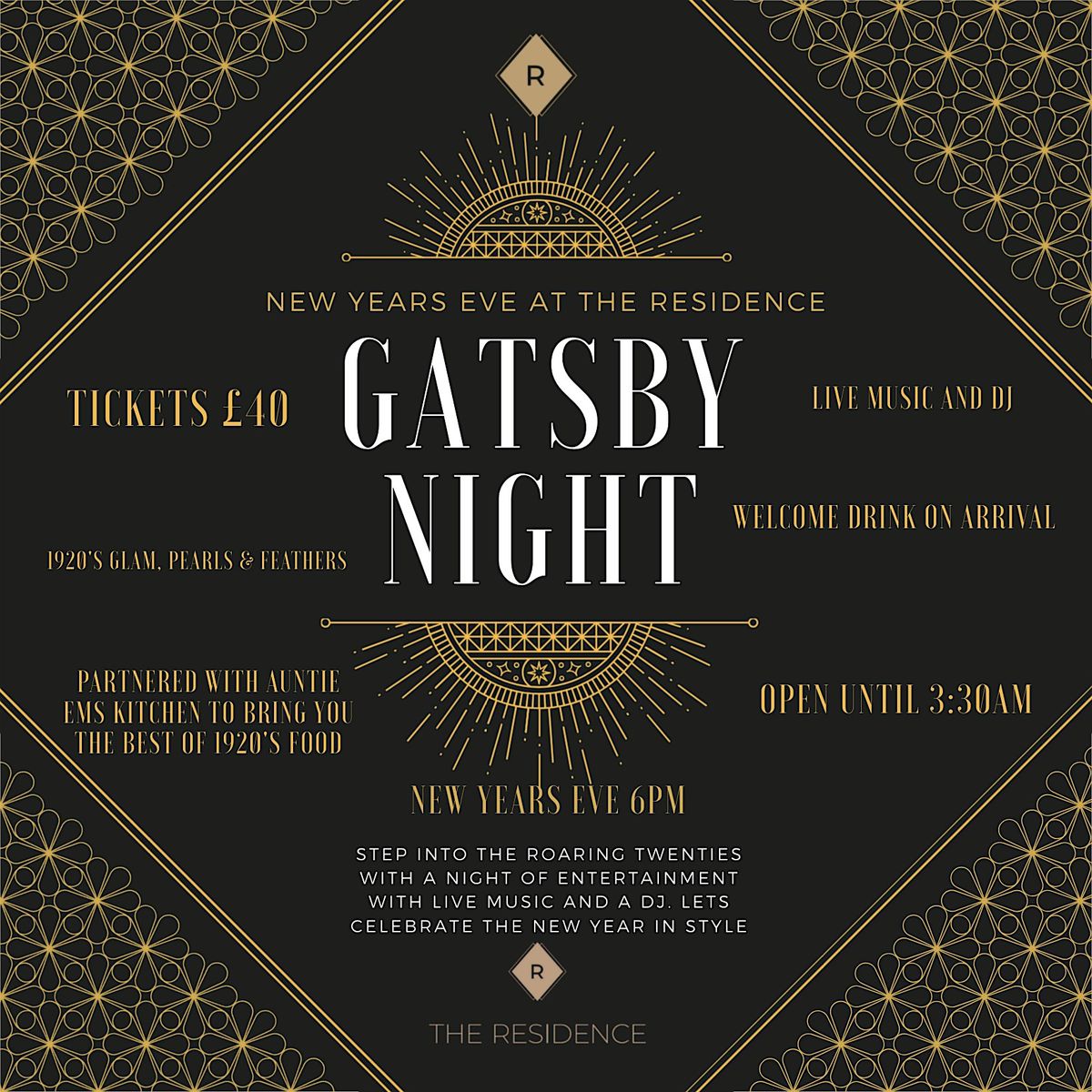 Gatsby Night - New years Eve at The Residence