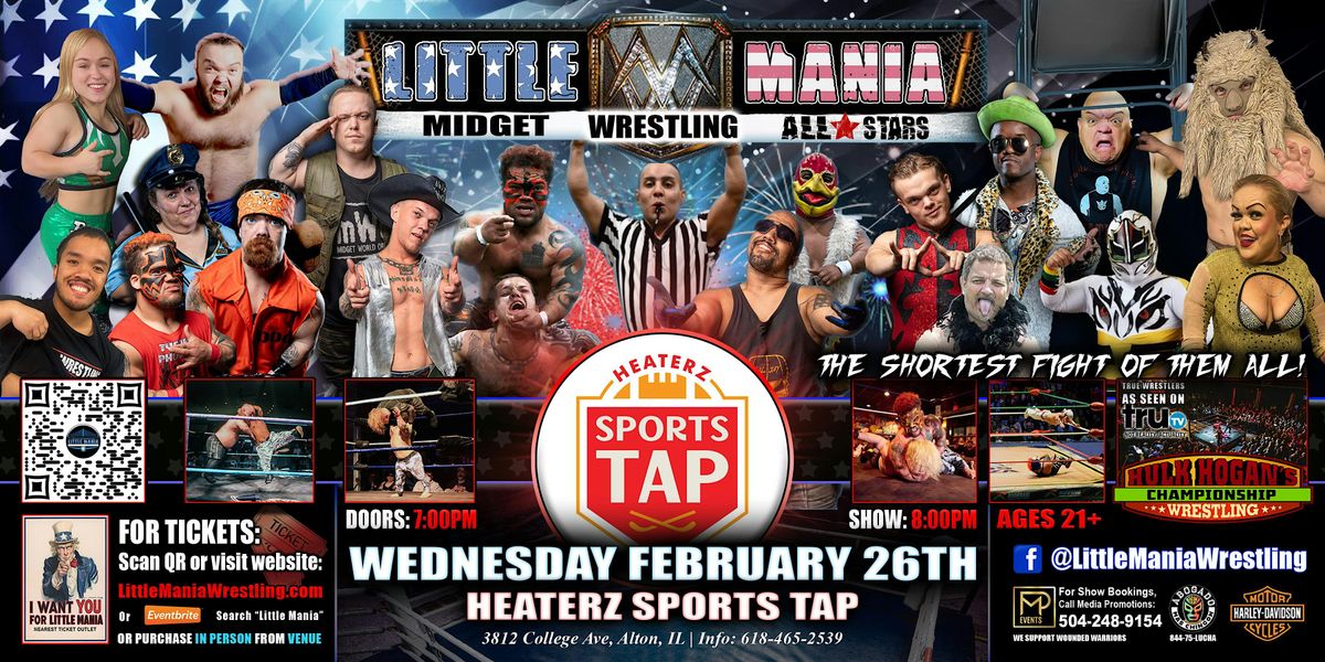 Alton, IL - Little Mania Midget Wrestling @Heaterz Sports Tap