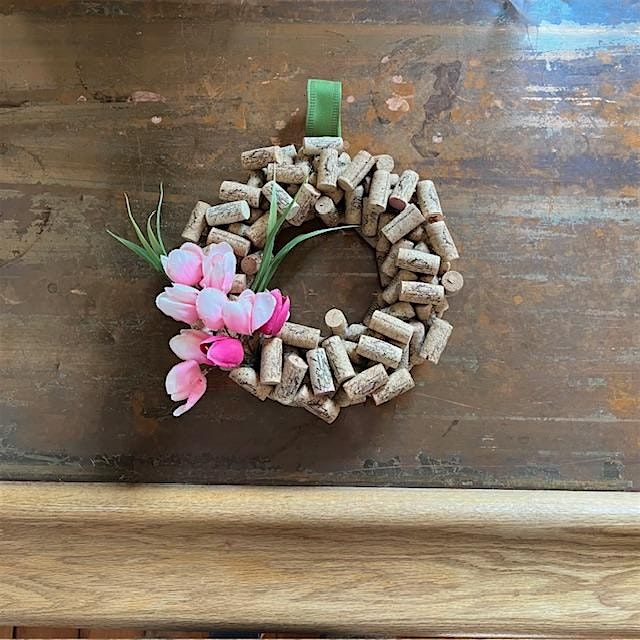 Spring Cork Wreath class at The Vineyard at Hershey