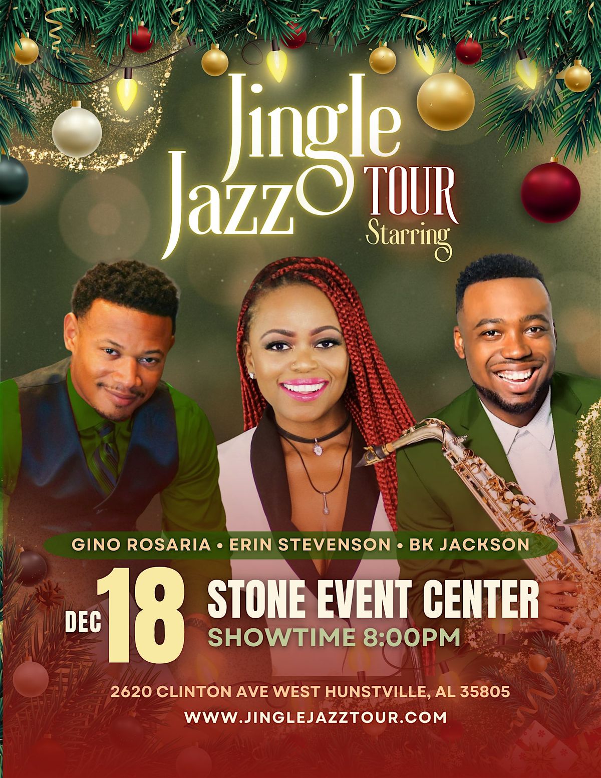 Jingle Jazz Tour featuring BK Jackson, Erin Stephenson and Gino Rosaria