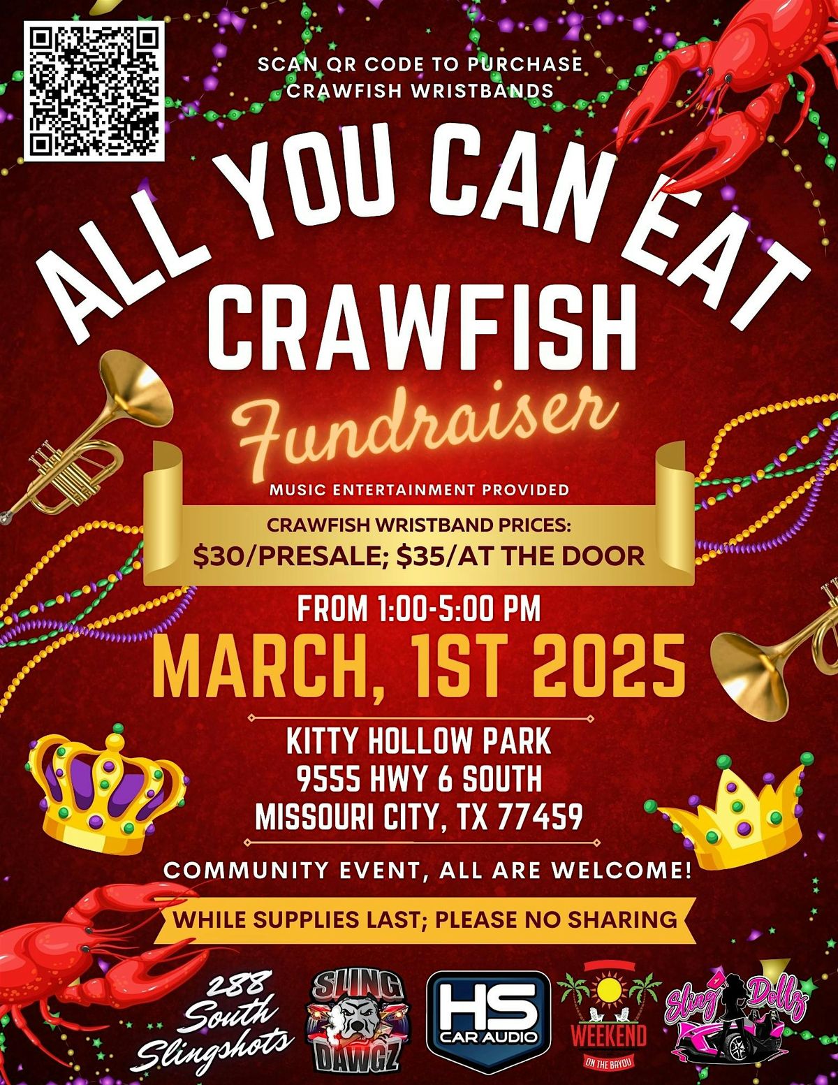 All You Can Eat Crawfish Fundraiser