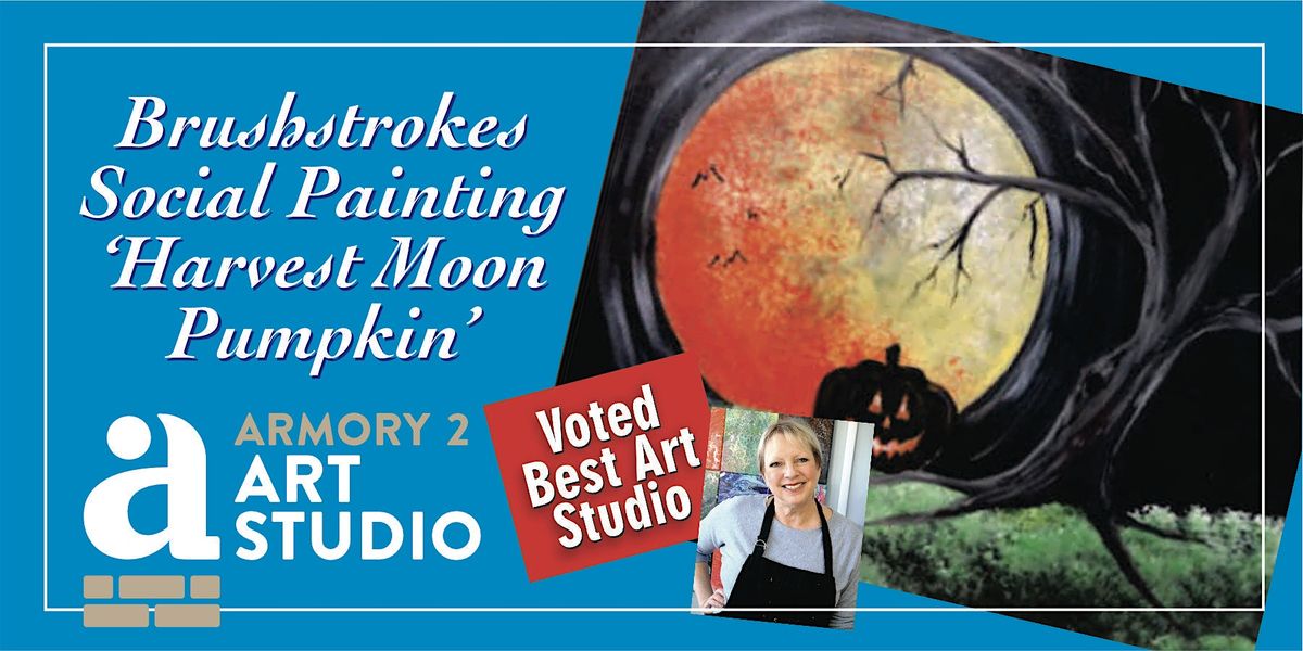 Brushstrokes Harvest Moon Pumpkin Painting