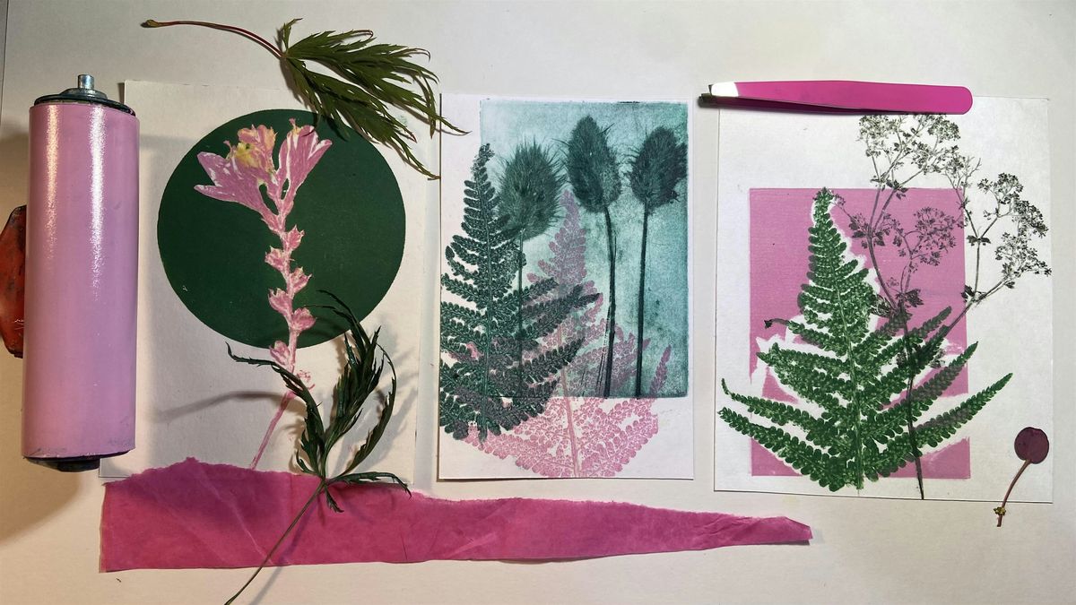 Nature Mono Printing with Mixed Media
