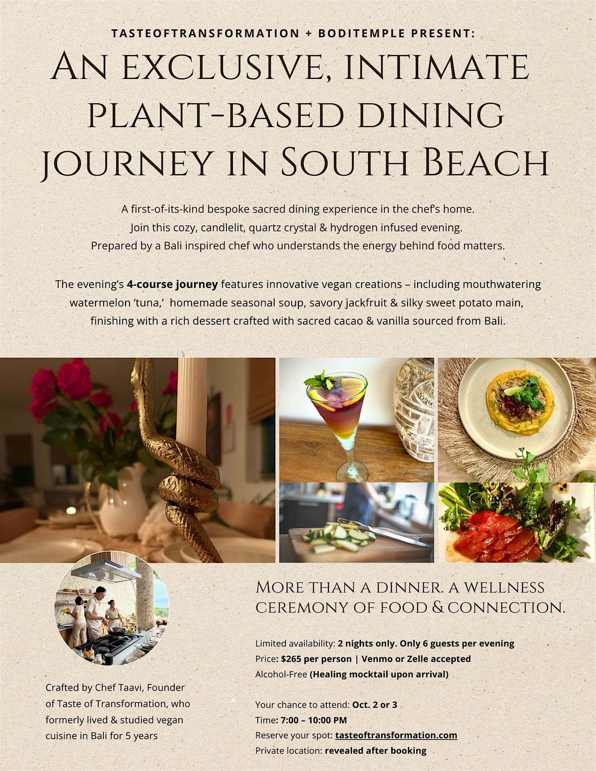 AN EXCLUSIVE, INTIMATE PLANT-BASED DINING JOURNEY IN SOUTH BEACH, MIAMI