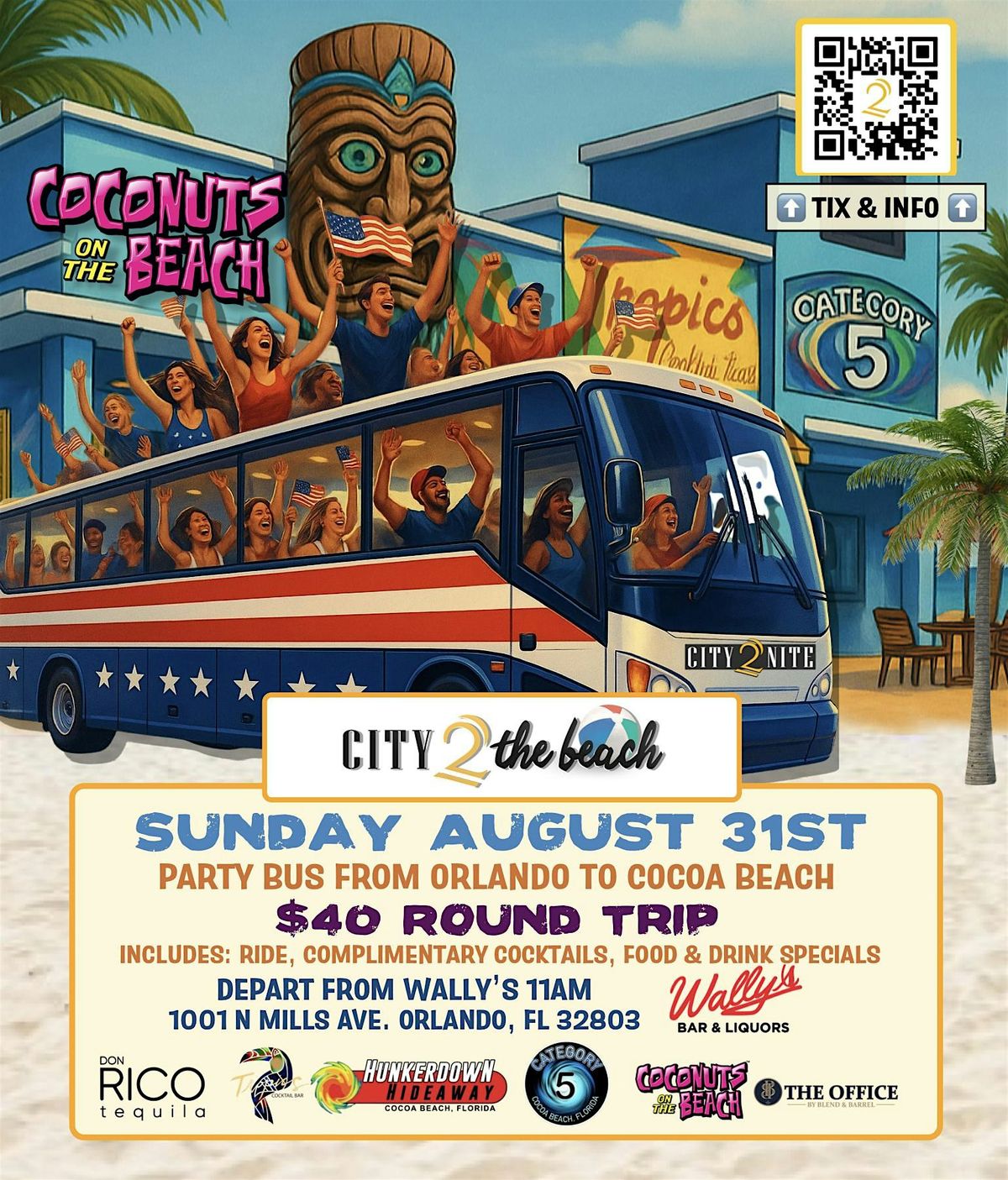 City2Nite Party Beach Bus Sunday Aug 31st