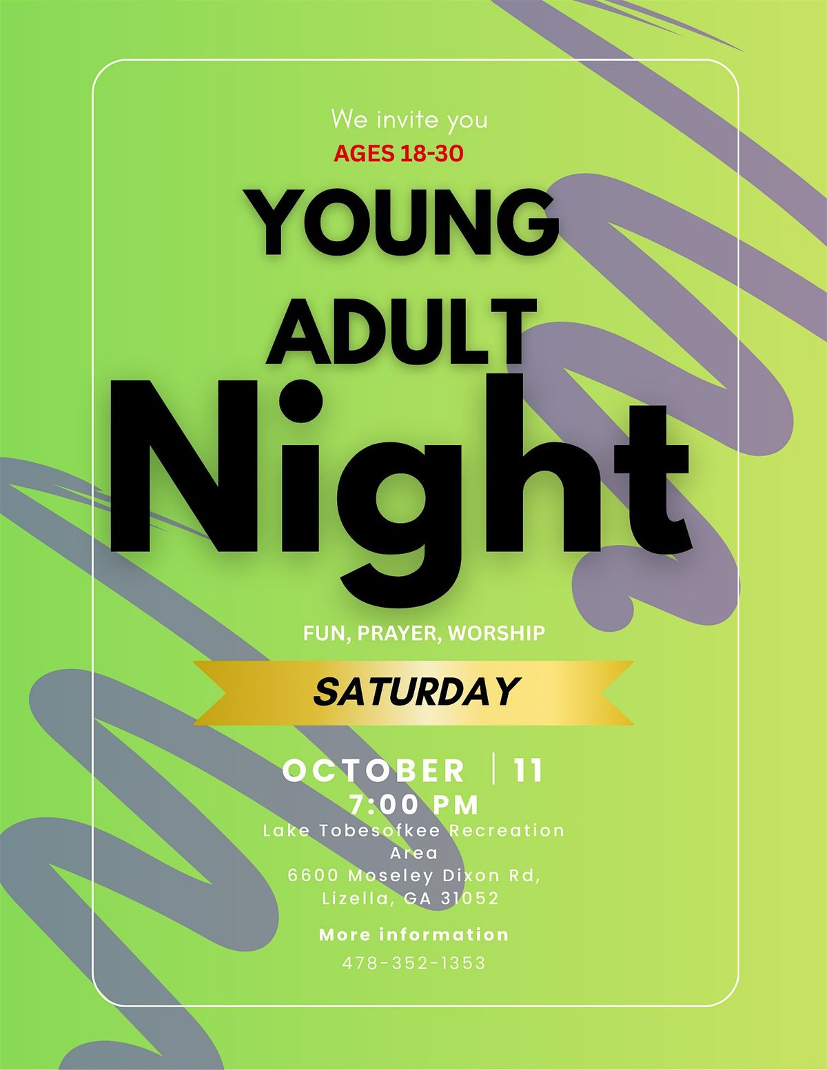 YOUNG ADULT NIGHT AT LAKE TOBESOFKEE