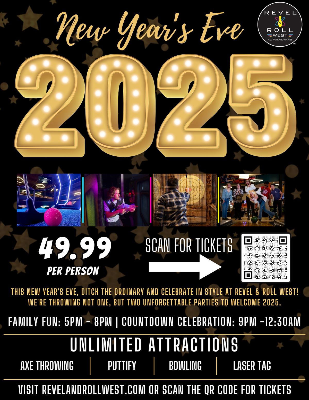 NYE 2025| UNLIMITED ATTRACTIONS | Revel & Roll West 