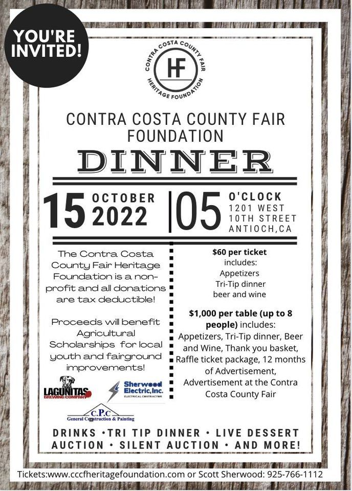 2022 Contra Costa County Fair Heritage Foundation Dinner