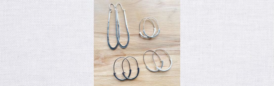 Handmade Sterling Silver Hoop Earrings - March 13