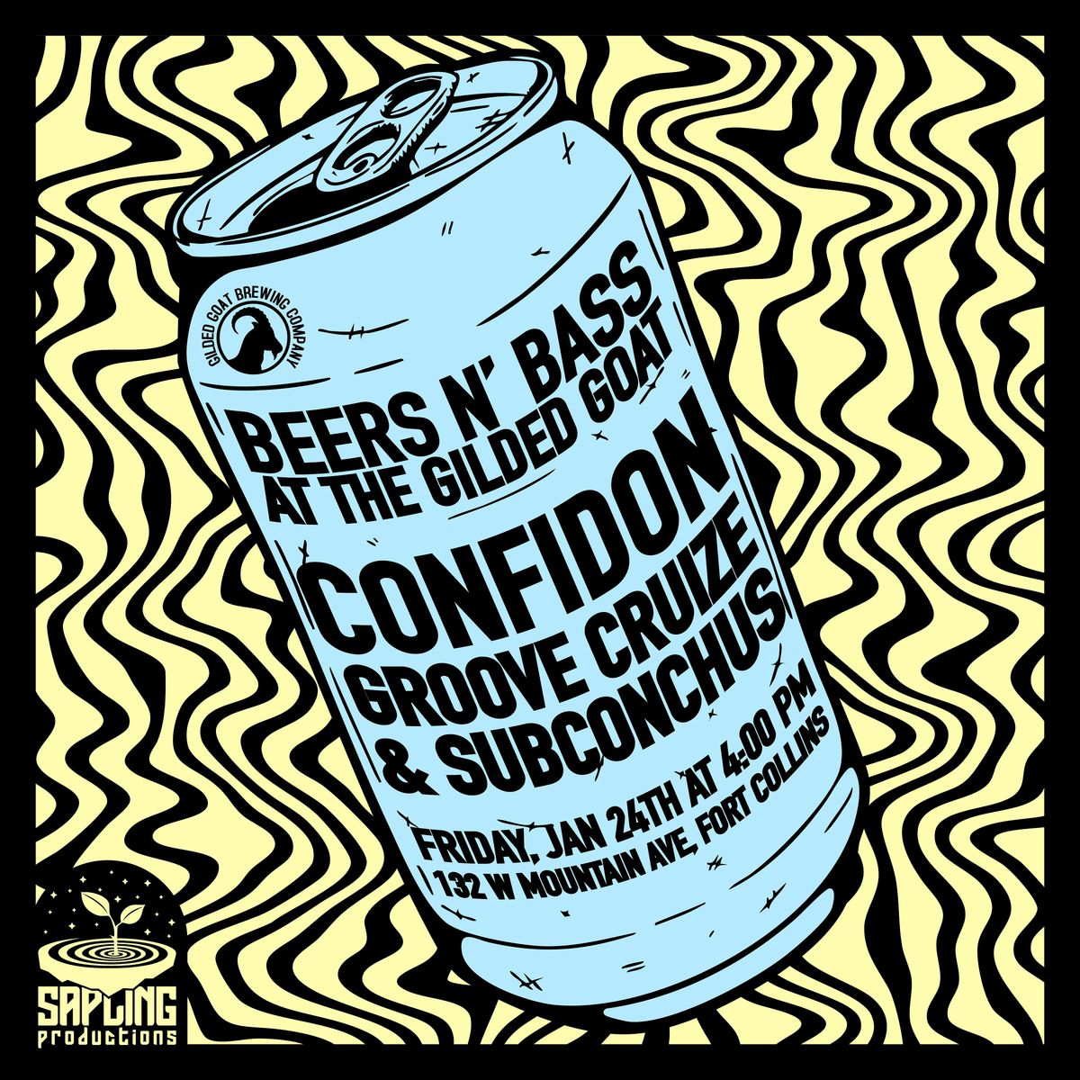 BEERS N BASS\/ W CONFIDON, Groove Cruize, & Subconchus