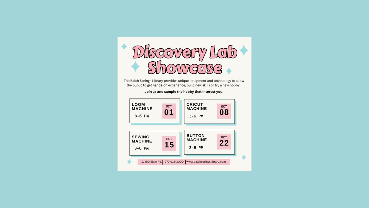 Discovery Lab Showcase - Cricut Machine