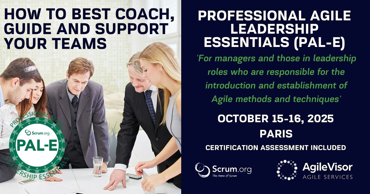 Certified Training | Professional Agile Leadership (PAL-E)