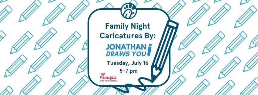 Family Night - Caricatures by: Jonathan Draws You