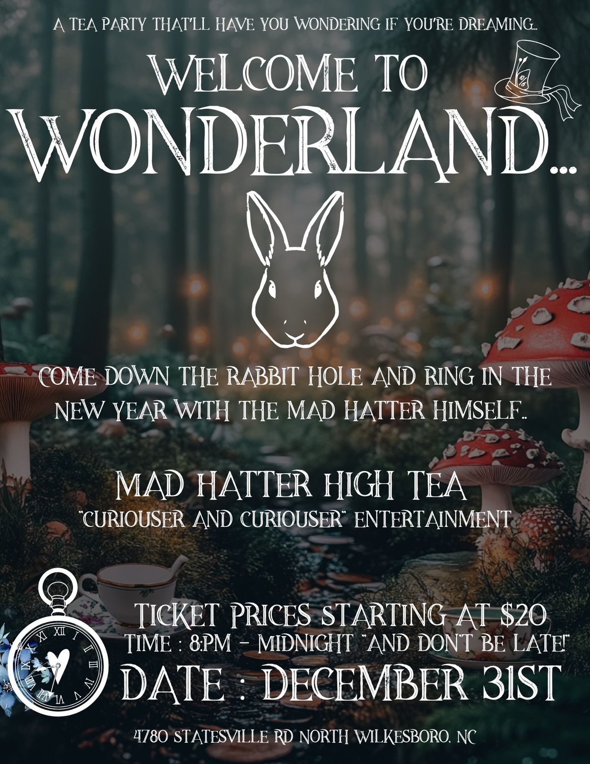 Annual NYE Party: Welcome to Wonderland