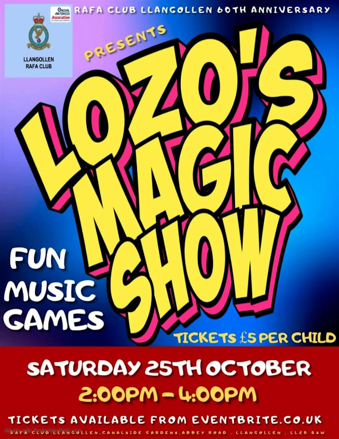 RAFA Club 60th Anniversary Festival Kids Party with Lozo's Magic Show !