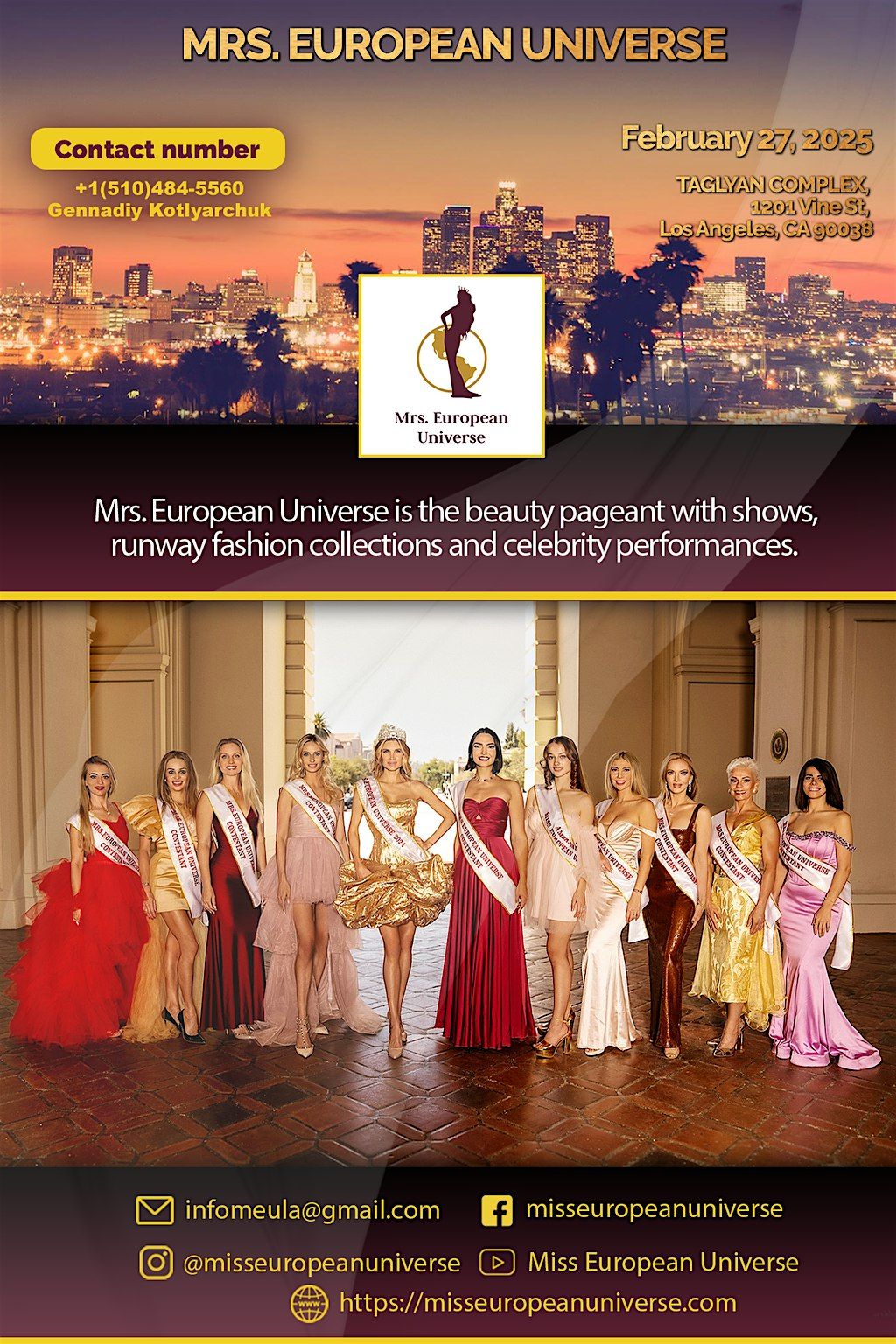 Mrs European Universe 2025 Tickets in Los Angeles