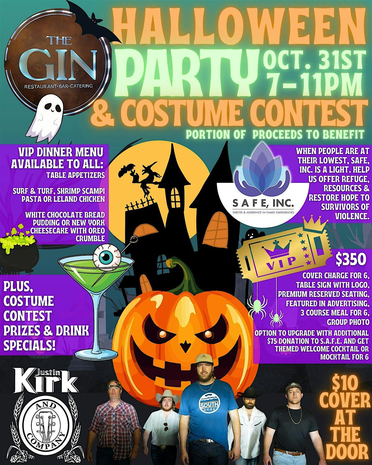 The Gin Halloween Party VIP Package Benefitting SAFE, INC.
