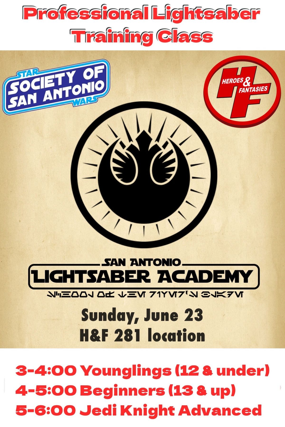 Lightsaber Training Class - Free!