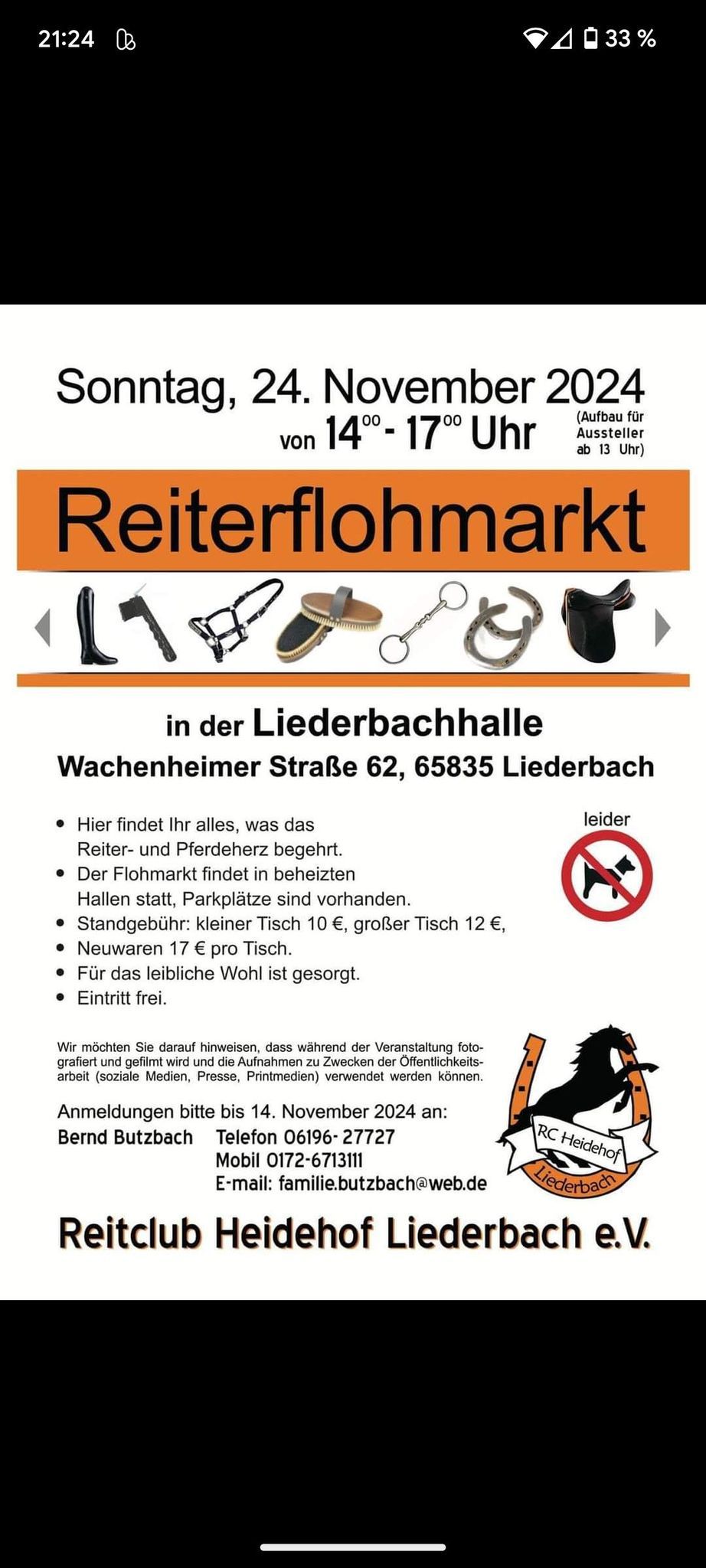 Reiterflohmarkt in Liederbach 