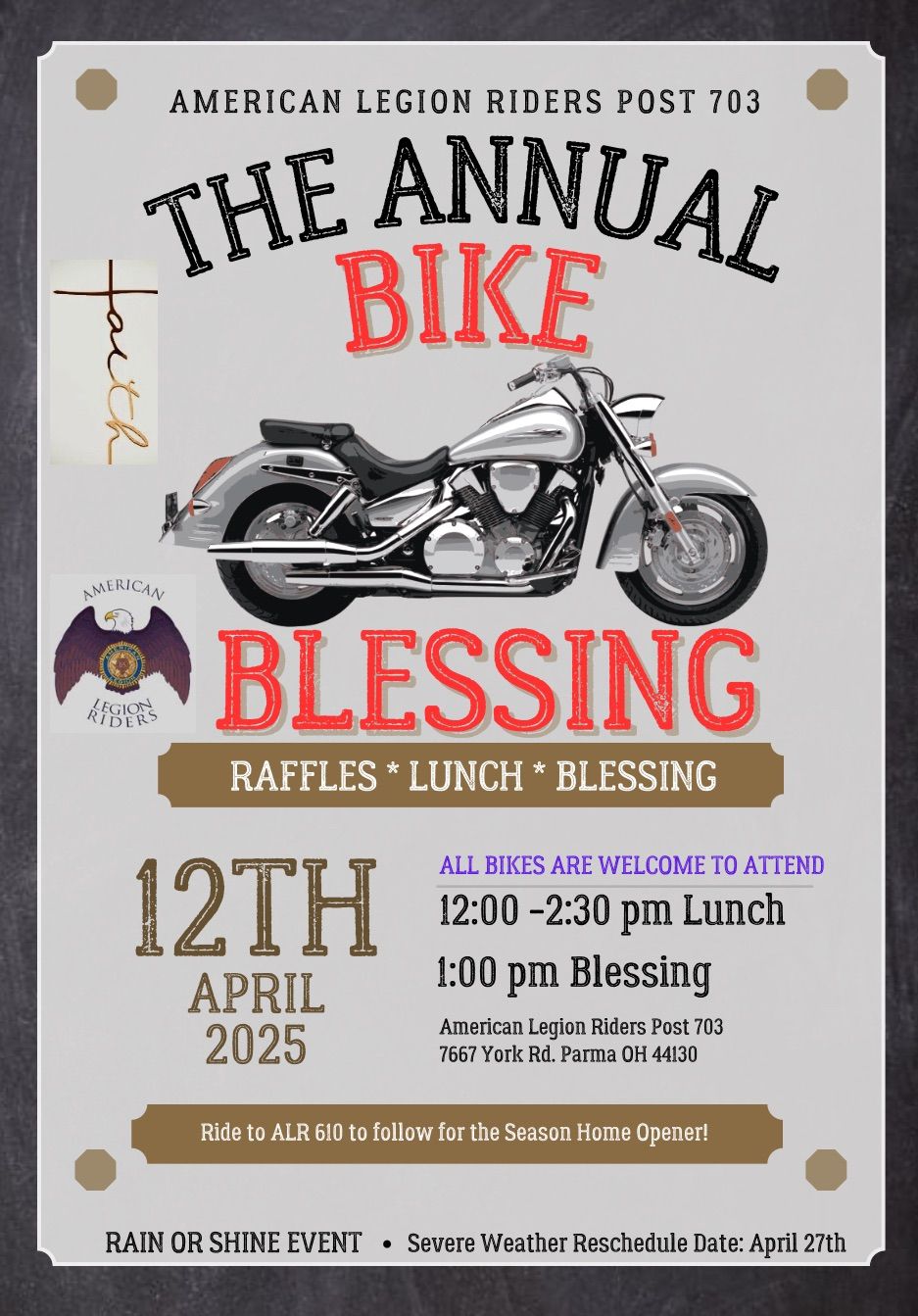 ALR 703 ANNUAL BLESSING OF BIKES!