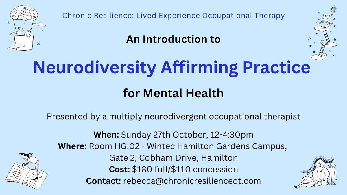 Neurodiversity Affirming Practice for Mental Health - in person, Hamilton NZ