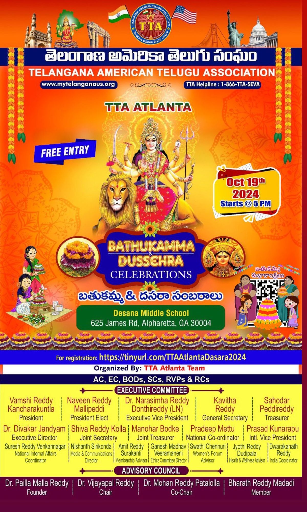 TTA Atlanta Bathukamma\/Dasara Celebrations 