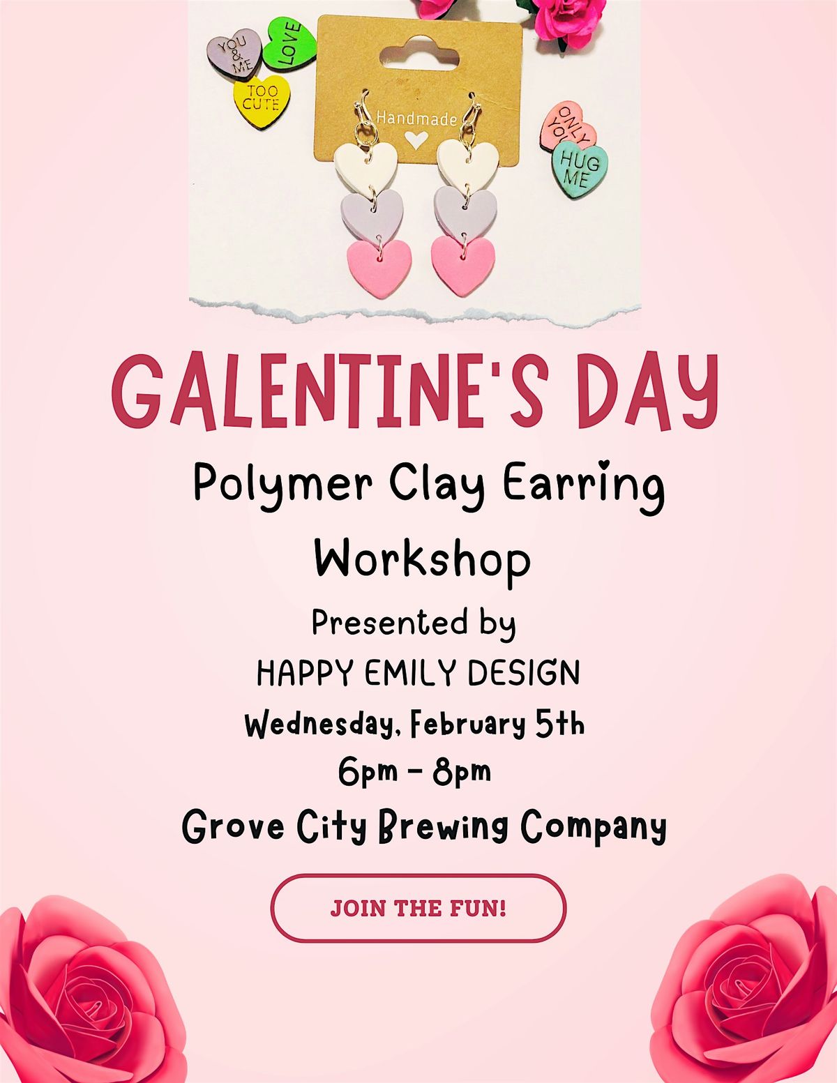 Galentine's Day Polymer Clay Earring Workshop