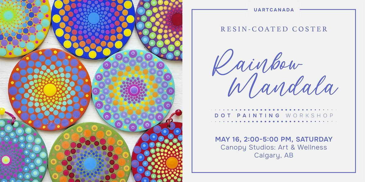 RAINBOW Mandala: Resin-Coated Coaster