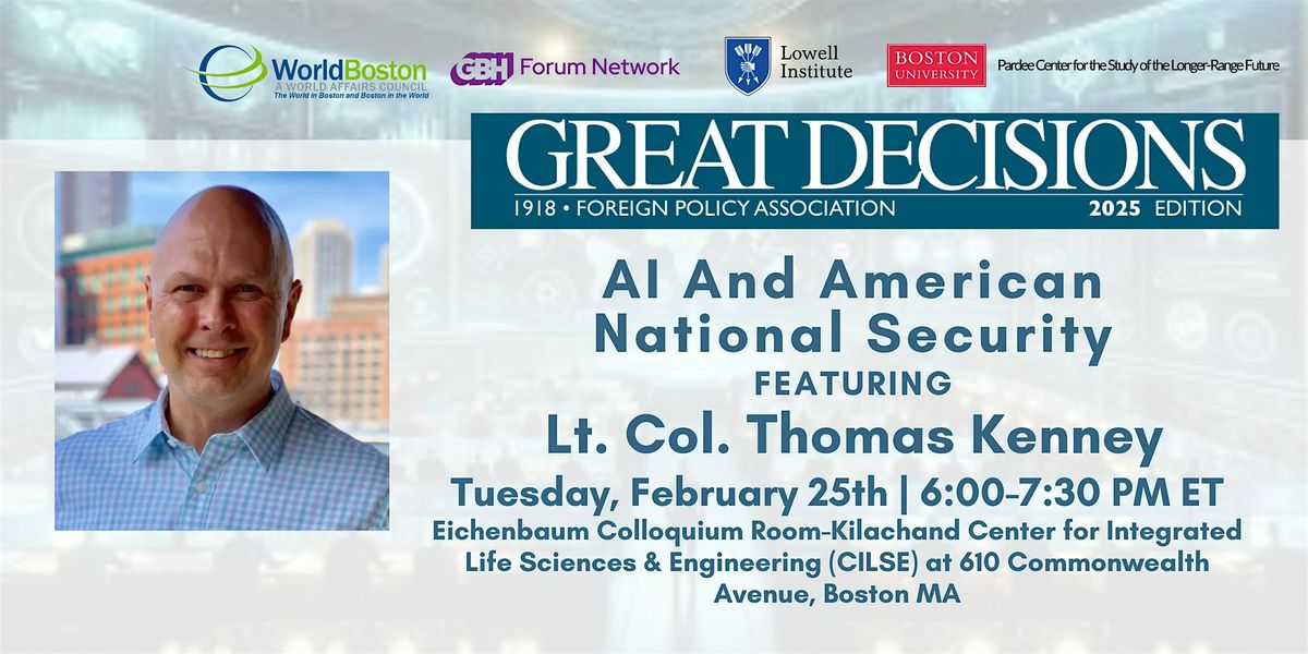 Great Decisions with  Thomas Kenney | AI and American National  Security