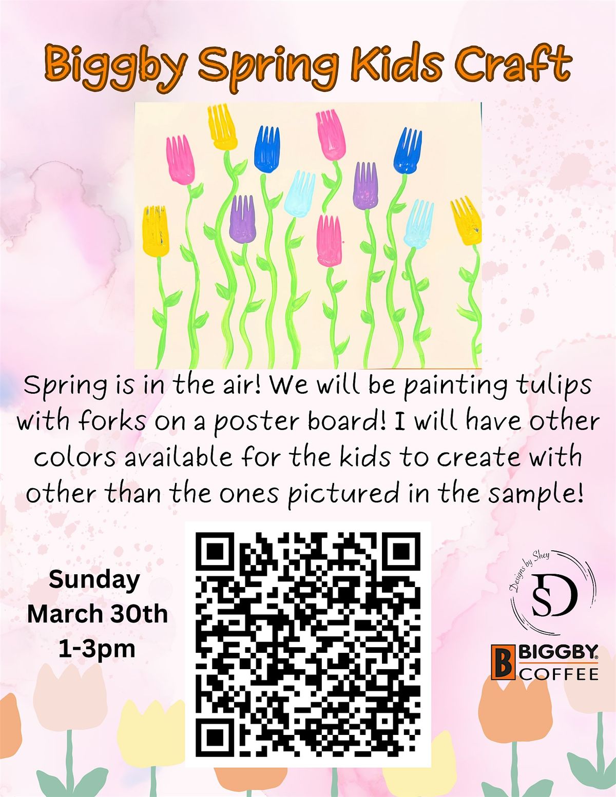 Spring Kids Craft at Biggby Coffee VB