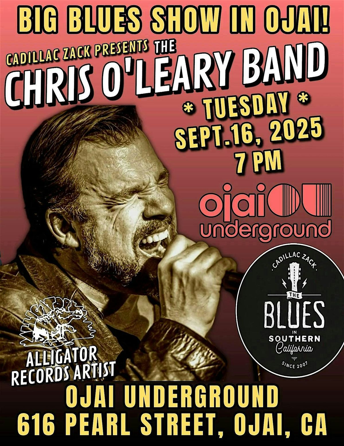 CHRIS O'LEARY BAND - Blues Harmonica Master - in OJAI, CA!