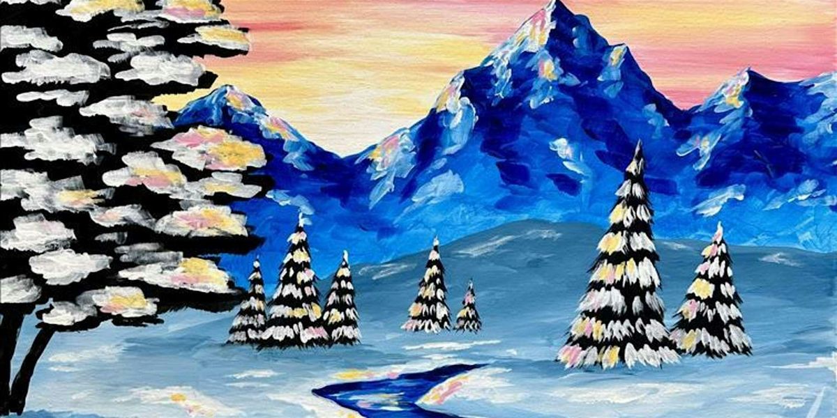 Peaceful Winter Morning in the Mountain - Paint and Sip by Classpop!\u2122