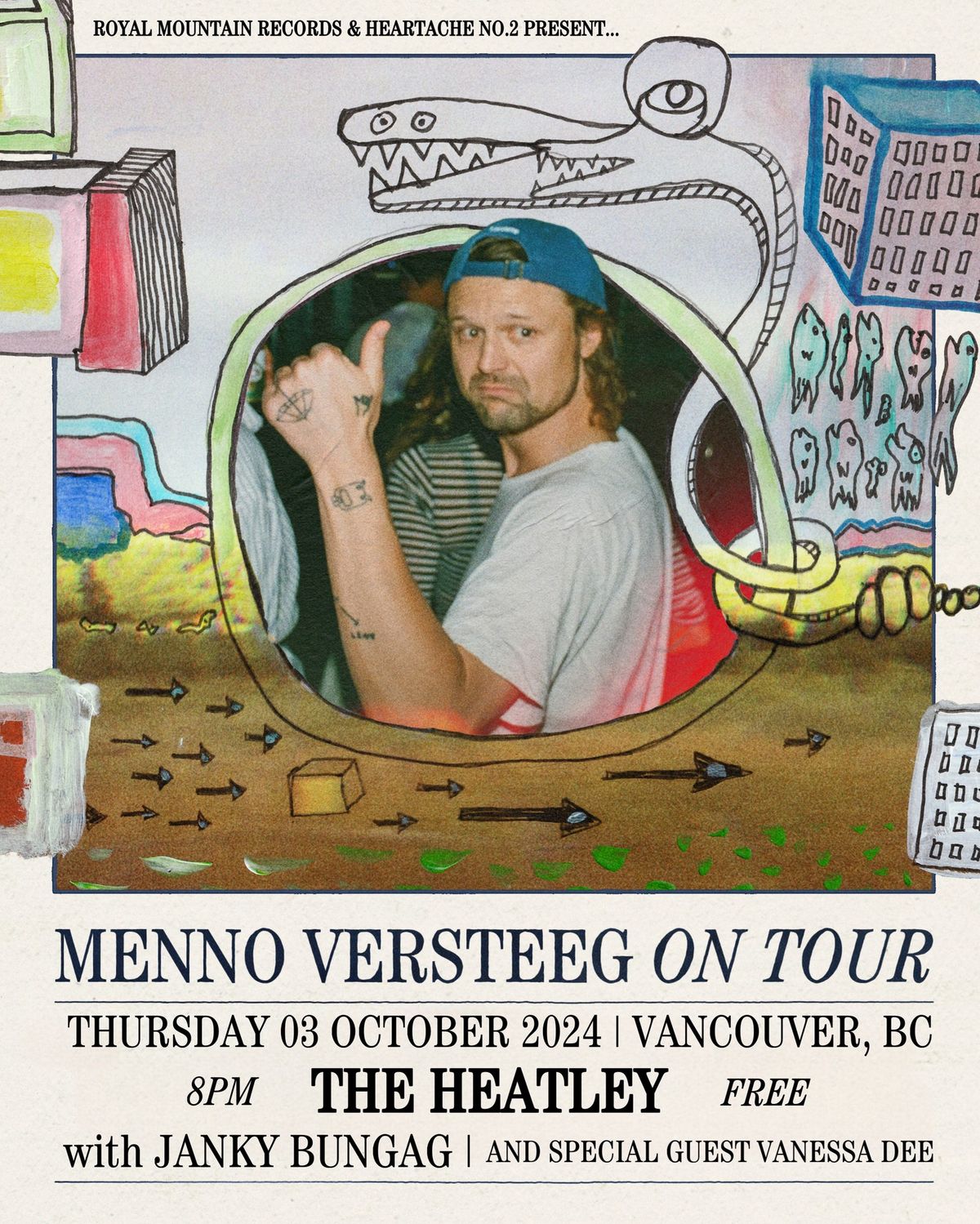 MENNO VERSTEEG ON TOUR with JANKY BUNGAG and VANESSA DEE at The Heatley - THURS OCT 3RD