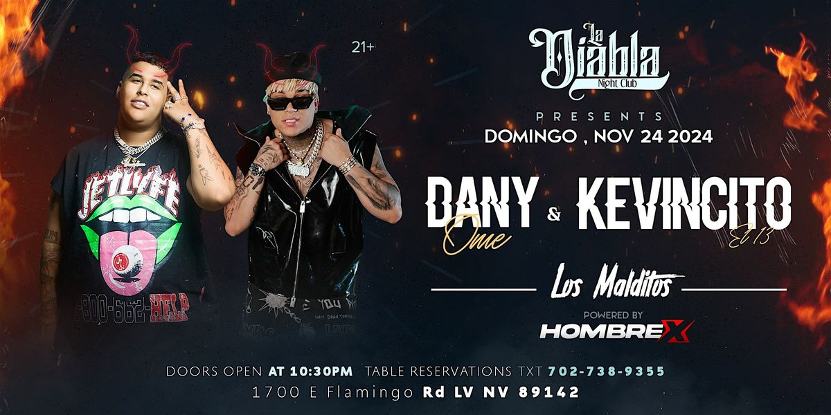 Dany Ome y Kevincito el 13  en concierto en La DIabla Nightclub