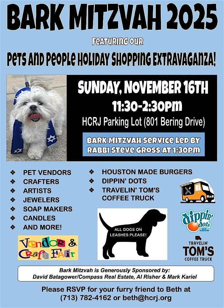Bark Mitzvah & Pet and People holiday Shopping Craft Fair