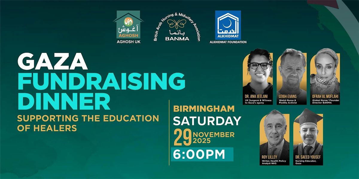 Educating Healers - Birmingham Fundraising Dinner for Gaza's Student Nurses