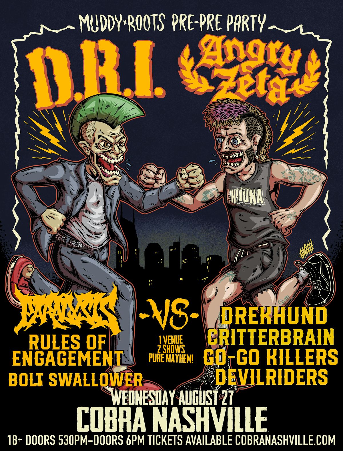 Front Bar: Angry Zeta | Drekhund | Critterbrain|Go-Go Killers | Devilriders
